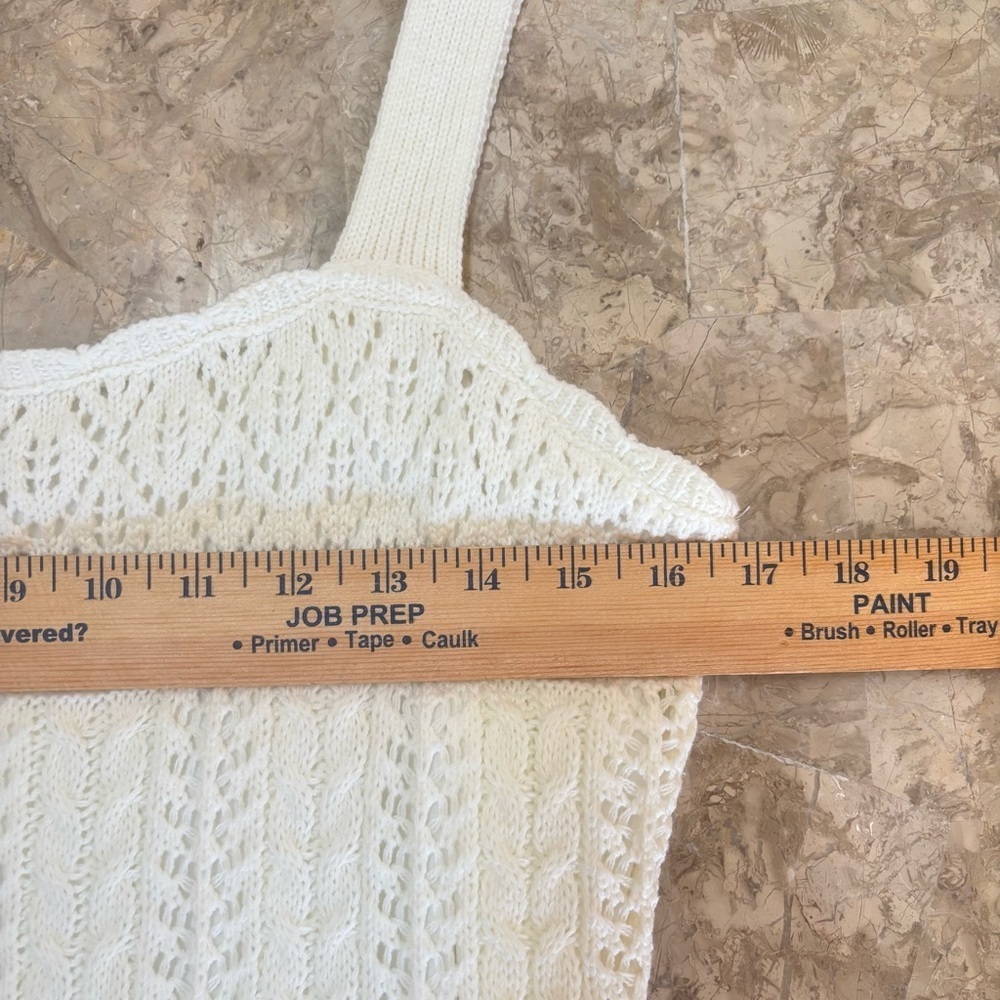 Taylor Ivory Crochet Knit Midi Cottagecore Dress – Size XL - Picture 8 of 13